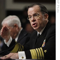 Admiral Michael Mullen speaks to the Senate Armed Services Committee about the 
