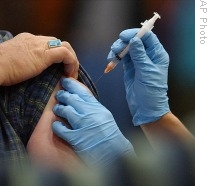Flu shot being administered