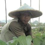 A former street kid works in the fields at The Learning Farm