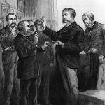 Vice President Chester Arthur takes the oath of office after the death of President James Garfield