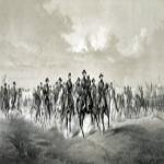 Union General William T. Sherman and his men are shown advancing on Savannah in this 1886 lithograph.
