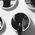 R. Buckminster Fuller with a  Fly's Eye Dome
