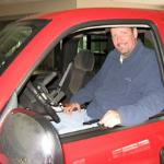 Steve Kitchin demonstrates his wheelchair lift invention for pick-up trucks.  