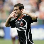 Ben Olsen celebrates his third goal in one game against the New York Red Bull in June of 2007