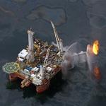 A special rig capturing some of the oil leaking in the Gulf of Mexico