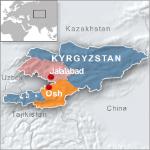 Map of Osh and Jalalabad in Kyrgyzstan