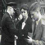Max Ebel, far right, boarding the SS New York in May 1937, bound for New York City. 