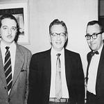 Tahir Sur, (r) worked for the VOA in Washington in 1950-1960's, Lawrence Berk (c), the founder of the Berklee School (now College) of Music, Arif Mardin (l).