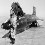 Pilot Neil Armstrong next to an X-15