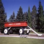 This giant Childhood Express wagon in a Spokane, Washington, park serves as a children's slide.  It was created by Ken Spiering. 