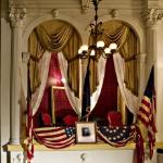 The presidential box at Ford's Theatre where Abraham Lincoln was shot.