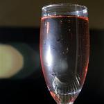 A glass of rose champagne