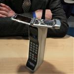 Motorola's first cellular phone, the DynaTAC 8000X, and a newer model