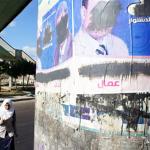 The defacement is being blamed on security forces.,  Other opposition candidates have also seen their campaign posters marred in Alexandria, Egypt, 22 Nov 2010