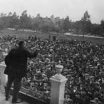 Strike leader in Gary, Indiana advising demonstrators around 1919