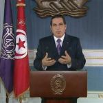 Tunisian President Zine el-Abidine Ben Ali making a speech on Tunisian TV earlier this month
