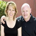 Congresswoman Gabrielle Giffords and Mark Kelly in April of last year