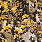 Pittsburgh Steelers fans wave their 