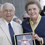 Patricia Neal holds a replica of her Hollywood Walk of Fame star that was installed on  May 20, 2005