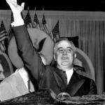 President Franklin Roosevelt accepts his renomination at the Democratic National Convention in Philadelphia on June 23, 1936