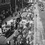 Members of the Unemployed Union march in Camden,  New Jersey, in 1935