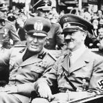 Benito Mussolini, left , and Adolf Hitler in 1938